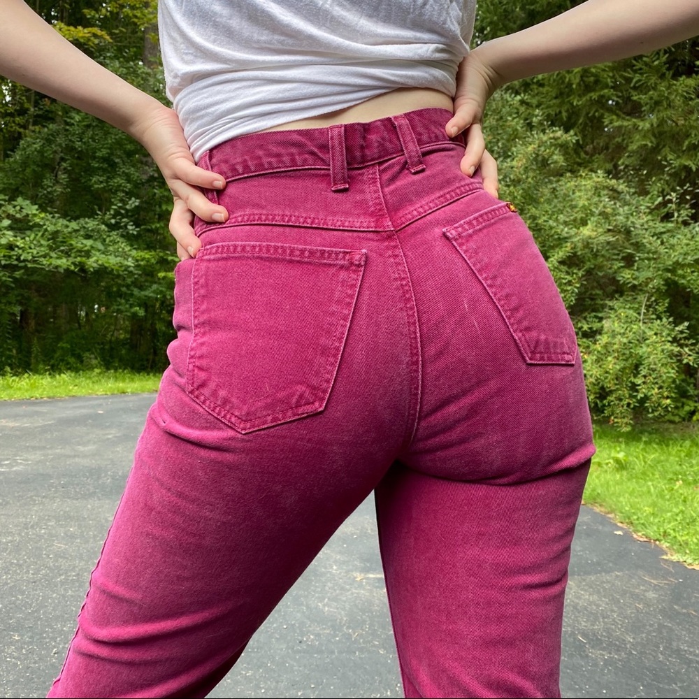 Vintage Fuchsia High Waisted Denim Jeans